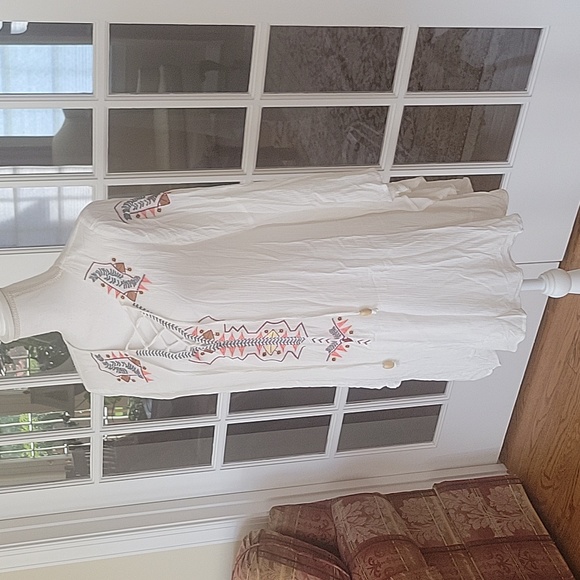 Lulus white boho tunic embroidered dress S - Picture 3 of 6